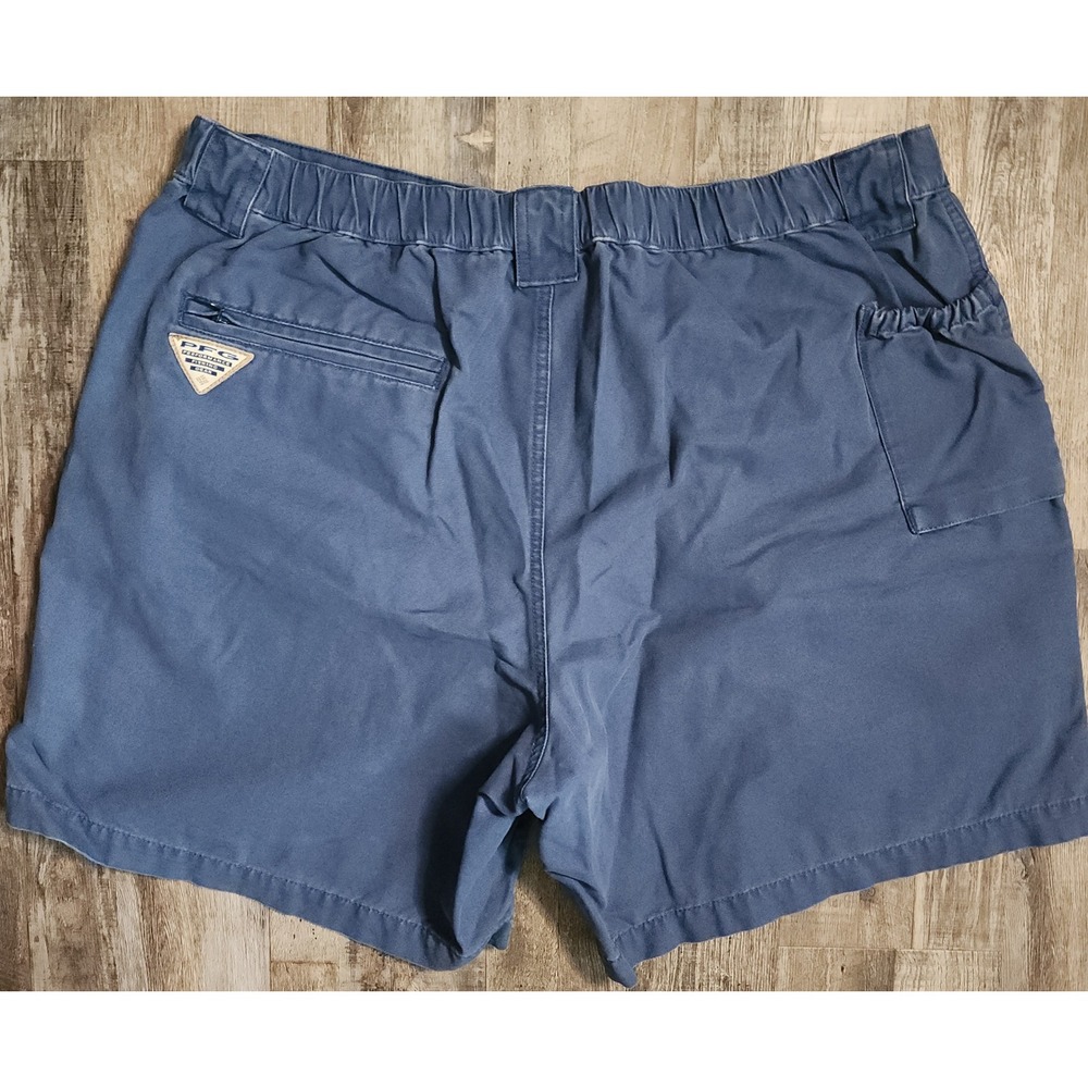 Columbia PFG Cargo Shorts Mens XL Blue 7.5 Inseam Cotton Fishing Shorts - Picture 7 of 8